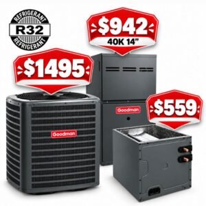 Goodman 1.5 Ton 14.3 to 15.2 SEER Condenser R-32 Refrigerant