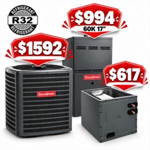 Goodman 2 Ton 14.3 to 15.2 SEER Condenser R-32 Refrigerant